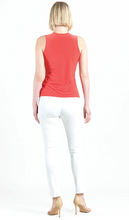 Load image into Gallery viewer, Coral V Neck Front Tie Top-50% off Final Sale