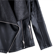 Load image into Gallery viewer, Black Liquid Leather Drape Neck Jacket by Clara Sunwoo