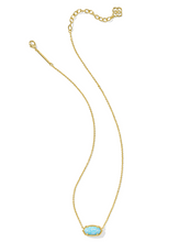 Load image into Gallery viewer, Kendra Scott Elisa Pendant Light Teal Kyocera Opal Gold
