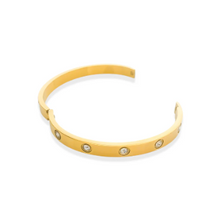 Load image into Gallery viewer, Gold Cubic Zirconia Bangle - Water resistant