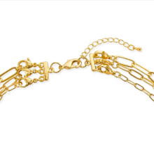 Load image into Gallery viewer, Gold Convertible Triple Layer Paperclip Necklace