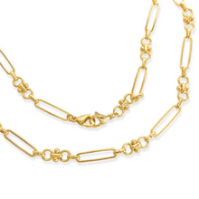 Load image into Gallery viewer, Gold Long Dotted Paperclip Chain