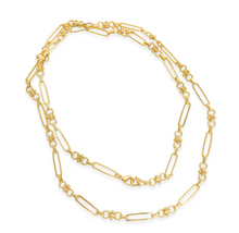 Load image into Gallery viewer, Gold Long Dotted Paperclip Chain