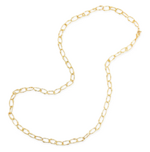 Load image into Gallery viewer, Gold Oval Chain Necklace 36" Long