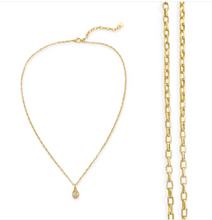 Load image into Gallery viewer, Gold CZ Tear Drop Necklace