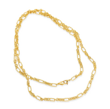Load image into Gallery viewer, Gold Textured Paperclip Necklace 36" long