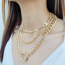 Load image into Gallery viewer, Gold Double Curb Chain Necklace