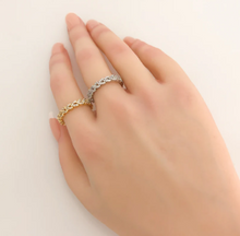 Load image into Gallery viewer, Rhodium CZ Heart Ring