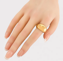 Load image into Gallery viewer, Gold Dome Water Resistant Ring Size 7