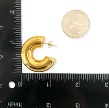 Load image into Gallery viewer, Gold Huggie Hoop Earrings-Water Restistant