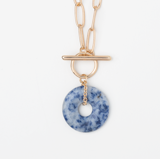 Load image into Gallery viewer, Paperclip Chain with Natural Stone Necklace