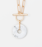 Load image into Gallery viewer, Paperclip Chain with Natural Stone Necklace