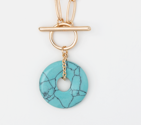 Load image into Gallery viewer, Paperclip Chain with Natural Stone Necklace
