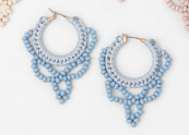 Load image into Gallery viewer, Boho Beaded Hoop Earrings