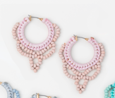 Load image into Gallery viewer, Boho Beaded Hoop Earrings