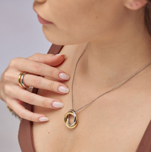 Load image into Gallery viewer, Aura Stainless-Steel Two-Tone Rings Necklace by Brosway