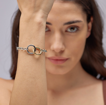 Load image into Gallery viewer, Aura Stainless-Steel Two-Tone Linked Rings Bracelet by Brosway