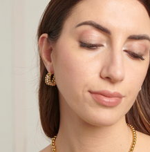 Load image into Gallery viewer, Perfect Stainless Steel Gold Crystal Huggie Earrings by Brosway