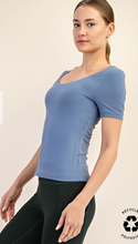 Load image into Gallery viewer, Buttery Soft Short Sleeve Top Paradise Blue