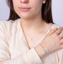 Load image into Gallery viewer, Friend Like You Silver-Plated Cubic Zirconia Silver Stretch Bracelet