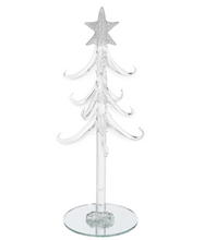 Load image into Gallery viewer, Blue & White Glass Christmas Tree w/ Ornaments