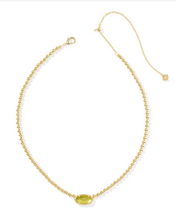 Load image into Gallery viewer, Kendra Scott Elisa Beaded Necklace Gold Chartreuse Green Mother of Pearl