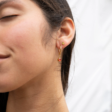 Load image into Gallery viewer, 18KT Gold PVD Birthstone Huggie Earrings