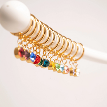 Load image into Gallery viewer, 18KT Gold PVD Birthstone Huggie Earrings