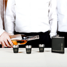 Load image into Gallery viewer, Best Man One 8 oz Flask and Two 1.5 oz Shot Glasses