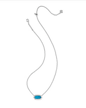 Load image into Gallery viewer, Kendra Scott Elisa Bezel Pendant Necklace Rhodium Indigo Magnesite