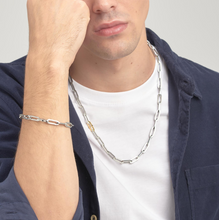 Load image into Gallery viewer, Stainless Steel Chain Bracelet Satin Steel Jet Color Crystals by Brosway