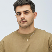 Load image into Gallery viewer, Stainless Steel Gold Necklace with Cross Shaped Pendant Long by Brosway