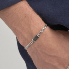 Load image into Gallery viewer, Stainless Steel Chain Bracelet with Black CZ by Brosway