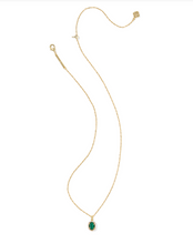 Load image into Gallery viewer, Kendra Scott Daphne Crystal Frame Pendant Necklace Gold Green Malachite