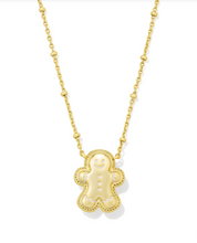 Load image into Gallery viewer, Kendra Scott Gingerbread Man Pendant Necklace Brown Goldstone