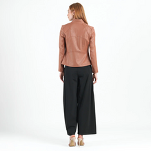 Load image into Gallery viewer, Clara Sunwoo Tan Classic Liquid Leather Jacket
