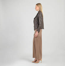 Load image into Gallery viewer, Brown Liquid Leather Jacket by Clara Sunwoo