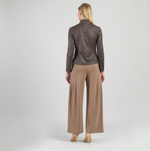 Load image into Gallery viewer, Brown Liquid Leather Jacket by Clara Sunwoo