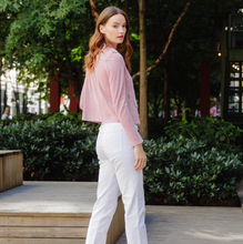 Load image into Gallery viewer, Clara Sunwoo Soft Suede Architectural Moto Jacket Mauve