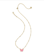 Load image into Gallery viewer, Kendra Scott Cailey Pendant Necklace Gold Pink Opalescent Resin