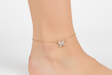 Load image into Gallery viewer, Crystal Butterfly Anklet