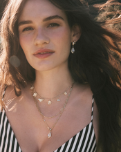 Load image into Gallery viewer, Kendra Scott Adriana Scallop Framed Huggie Earrings Sky Blue Iridescent Abalone
