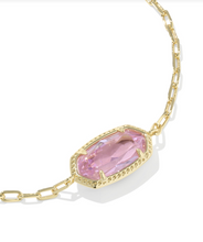 Load image into Gallery viewer, Kendra Scott Elaina Luxe Chain Bracelet Light Pink CZ Gold