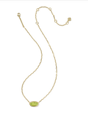 Load image into Gallery viewer, Kendra Scott Elisa Luxe Pendant Necklace Light Green CZ Gold