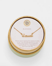 Load image into Gallery viewer, Sea La Vie Necklace Blessed Script Gold