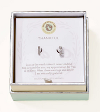 Load image into Gallery viewer, Sea La Vie Thankful Ring Hoop Earrings Silver