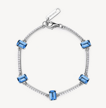 Load image into Gallery viewer, Sterling Silver Bracelet with Clear CZ and Sapphire by Brosway