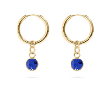 Load image into Gallery viewer, 18KT Gold PVD Birthstone Huggie Earrings