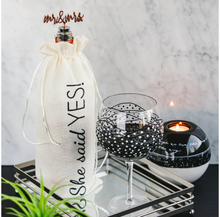 Load image into Gallery viewer, She Said Yes Wine Gift Bag