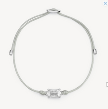 Load image into Gallery viewer, Silver Bracelet with Grey Cord and CZ by Brosway